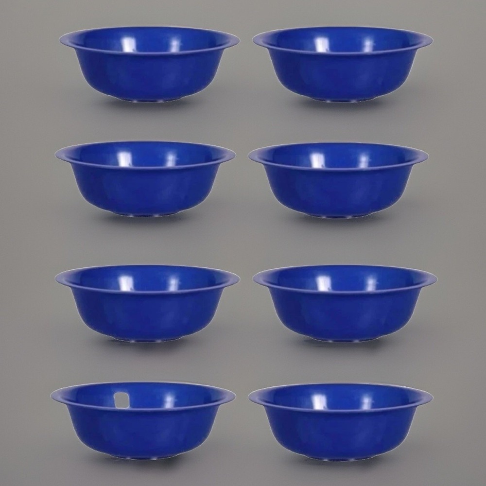 8-X PACK Sturdy blue  Plastic Cereal Bowls 6.5" Wide BPA‎ FREE Movie Night Soup